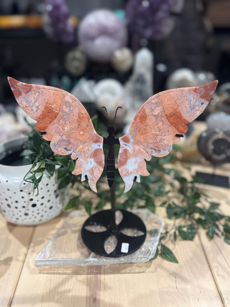 Pink Agate Butterfly Wings