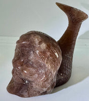 Strawberry Quartz Mermaid carving 747gm