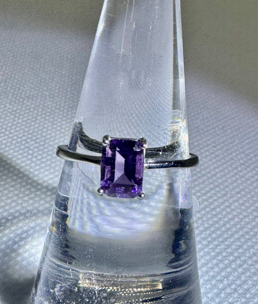 Amethyst 925s adjustable ring
