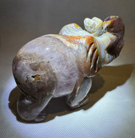 Amethyst & Crazy Lace Agate Crystal Elephant Carving