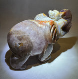Amethyst & Crazy Lace Agate Crystal Elephant Carving