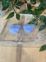 Blue lace agate hearts
