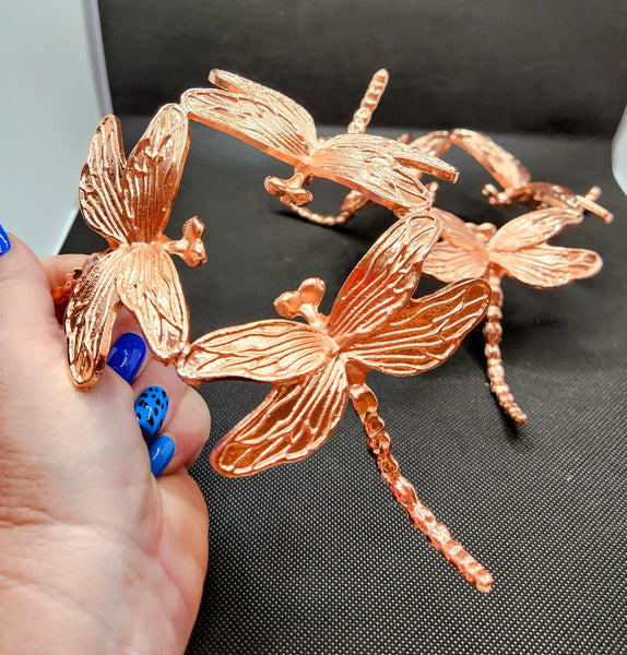 Rose Gold & Silver XXL Dragonfly Sphere Stands - Crystal Spheres